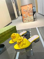 Fortok Gucci Rose Heel Sandals in Yellow - 4