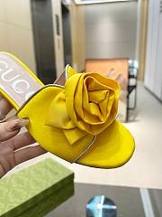 Fortok Gucci Rose Heel Sandals in Yellow - 3