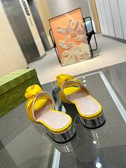 Fortok Gucci Rose Heel Sandals in Yellow - 2