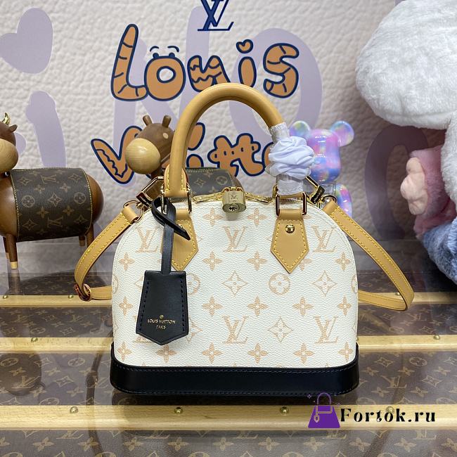 Fortok Louis Vuitton Alma BB Bag White and Black M46922 23.5x17.5x11.5cm - 1