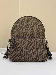 Fortok Fendi Fabric Backpack In Brown 8387 F 30x11x35cm - 1