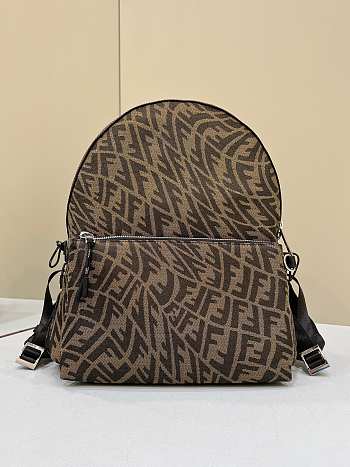 Fortok Fendi Fabric Backpack In Brown 8387 F 30x11x35cm