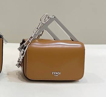 Fortok Fendi First Sight Handbag in Brown 8609S 13x5x8cm