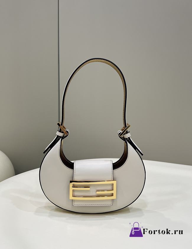 Fortok Fendi Cookie Mini Hobo Bag White 8556 19x3.5x10cm - 1