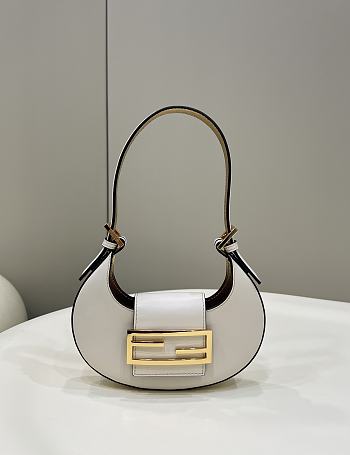 Fortok Fendi Cookie Mini Hobo Bag White 8556 19x3.5x10cm