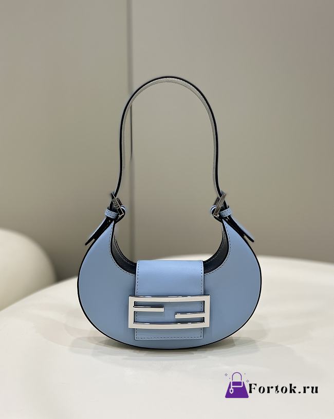 Fortok Fendi Cookie Mini Hobo Bag Blue 8556 19x3.5x10cm - 1