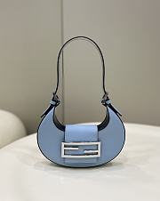 Fortok Fendi Cookie Mini Hobo Bag Blue 8556 19x3.5x10cm - 1