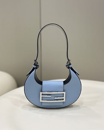 Fortok Fendi Cookie Mini Hobo Bag Blue 8556 19x3.5x10cm