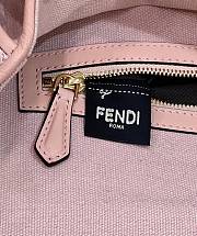 Fortok Fendi Baguette Double FF Three-dimensional Embroidery Bag Pink 8598 28x6.5x13.5cm - 2