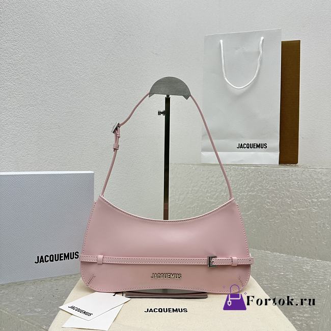 Fortok Jacquemus Pink Le Bisou Ceinture Bag Belted Shoulder Bag 2081 27x11x3cm - 1