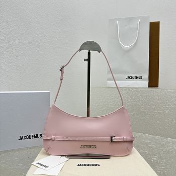 Fortok Jacquemus Pink Le Bisou Ceinture Bag Belted Shoulder Bag 2081 27x11x3cm