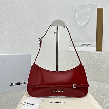 Fortok Jacquemus Red Le Bisou Ceinture Bag Belted Shoulder Bag 2081 27x11x3cm