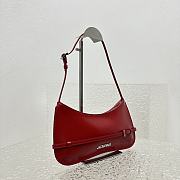Fortok Jacquemus Red Le Bisou Ceinture Bag Belted Shoulder Bag 2081 27x11x3cm - 5