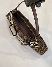Fortok Fendi O'Lock Swing Monogram Jacquard Shoulder Bag Brown 8573 32×6×12cm - 6