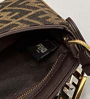 Fortok Fendi O'Lock Swing Monogram Jacquard Shoulder Bag Brown 8573 32×6×12cm - 5