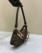 Fortok Fendi O'Lock Swing Monogram Jacquard Shoulder Bag Brown 8573 32×6×12cm - 2