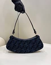 Fortok Fendi O'Lock Swing Monogram Jacquard Shoulder Bag Blue 8573 32×6×12cm - 4