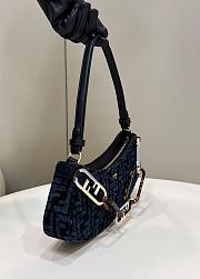 Fortok Fendi O'Lock Swing Monogram Jacquard Shoulder Bag Blue 8573 32×6×12cm - 3