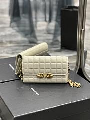 Fortok Saint Laurent Le Maillon Quilted Lambskin Chain Bag Beige 738109 19×11×4cm - 1