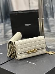 Fortok Saint Laurent Le Maillon Quilted Lambskin Chain Bag Beige 738109 19×11×4cm - 5