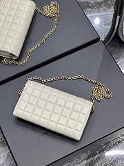Fortok Saint Laurent Le Maillon Quilted Lambskin Chain Bag Beige 738109 19×11×4cm - 4