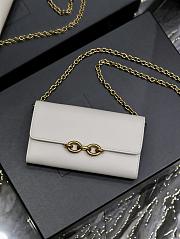 Fortok Saint Laurent Le Maillon Plain Cowhide Chain Bag White 738109 19×11×4cm - 1