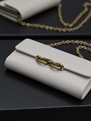 Fortok Saint Laurent Le Maillon Plain Cowhide Chain Bag White 738109 19×11×4cm - 2