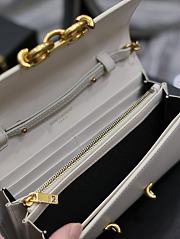 Fortok Saint Laurent Le Maillon Plain Cowhide Chain Bag White 738109 19×11×4cm - 4