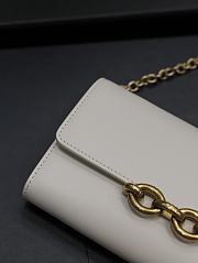 Fortok Saint Laurent Le Maillon Plain Cowhide Chain Bag White 738109 19×11×4cm - 5