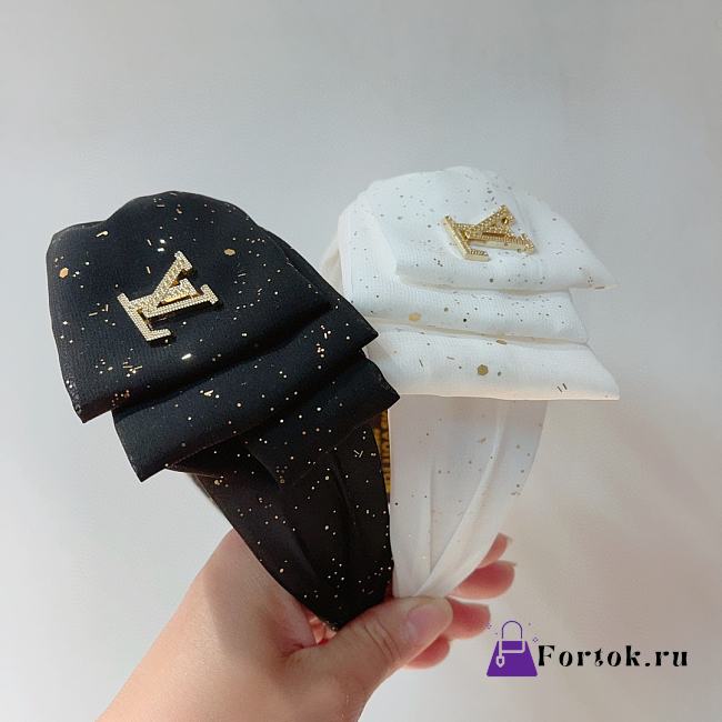 Fortok Louis Vuitton Bow Headband Black/White - 1