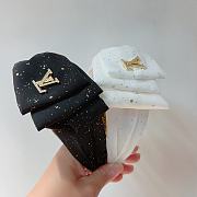 Fortok Louis Vuitton Bow Headband Black/White - 1
