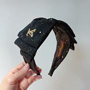 Fortok Louis Vuitton Bow Headband Black/White - 4