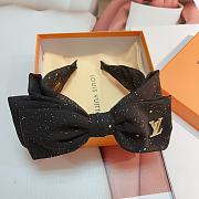 Fortok Louis Vuitton Bow Headband Black/White - 5