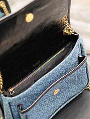 Fortok Saint Laurent Niki Tweed Shoulder Bag Blue 633158 28×20.5×8.5cm - 4