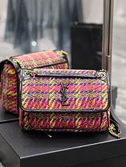 Fortok Saint Laurent Niki Tweed Shoulder Bag Multicolor 633158 28×20.5×8.5cm - 1