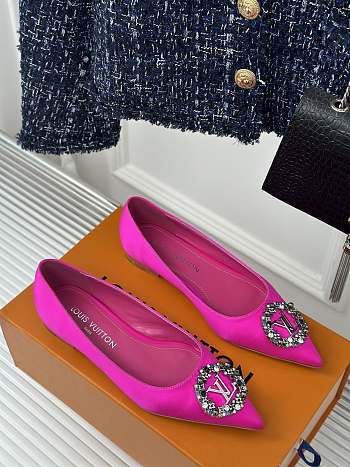 Fortok Louis Vuitton Diamond Buckle Slingback Pumps Pink