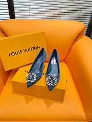 Fortok Louis Vuitton Diamond Buckle Slingback Pumps Blue - 5