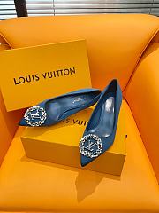 Fortok Louis Vuitton Diamond Buckle Slingback Pumps Blue - 3