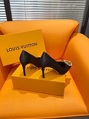 Fortok Louis Vuitton Diamond Buckle Slingback Pumps Black - 4