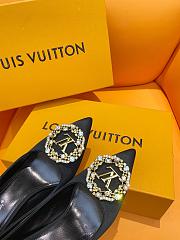 Fortok Louis Vuitton Diamond Buckle Slingback Pumps Black - 2