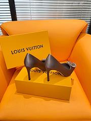 Fortok Louis Vuitton Diamond Buckle Slingback Pumps Grey - 5