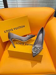 Fortok Louis Vuitton Diamond Buckle Slingback Pumps Grey - 3