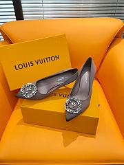 Fortok Louis Vuitton Diamond Buckle Slingback Pumps Grey - 2