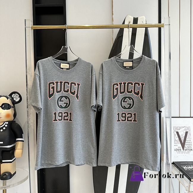 Fortok Gucci 1921 Printed T-shirt Grey - 1