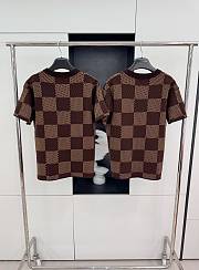 Fortok Louis Vuitton Brown Damier Crewneck With Crystal LV Patch  - 4