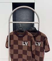 Fortok Louis Vuitton Brown Damier Crewneck With Crystal LV Patch  - 3