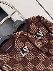 Fortok Louis Vuitton Brown Damier Crewneck With Crystal LV Patch  - 2