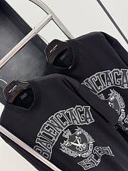 Fortok Balenciaga Logo-print Distressed Cotton T-shirt Black - 6