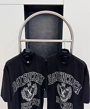 Fortok Balenciaga Logo-print Distressed Cotton T-shirt Black - 5