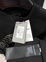Fortok Balenciaga Logo-print Distressed Cotton T-shirt Black - 4
